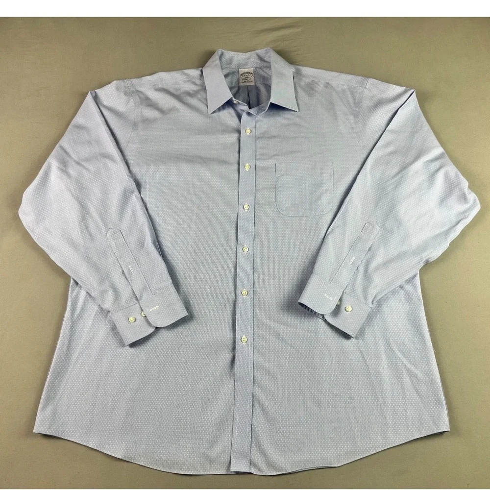 Brooks Brothers 1818 Regent Fit Non-Iron Dress Shirt 18 4/5 Supima Cotton 2 Pack